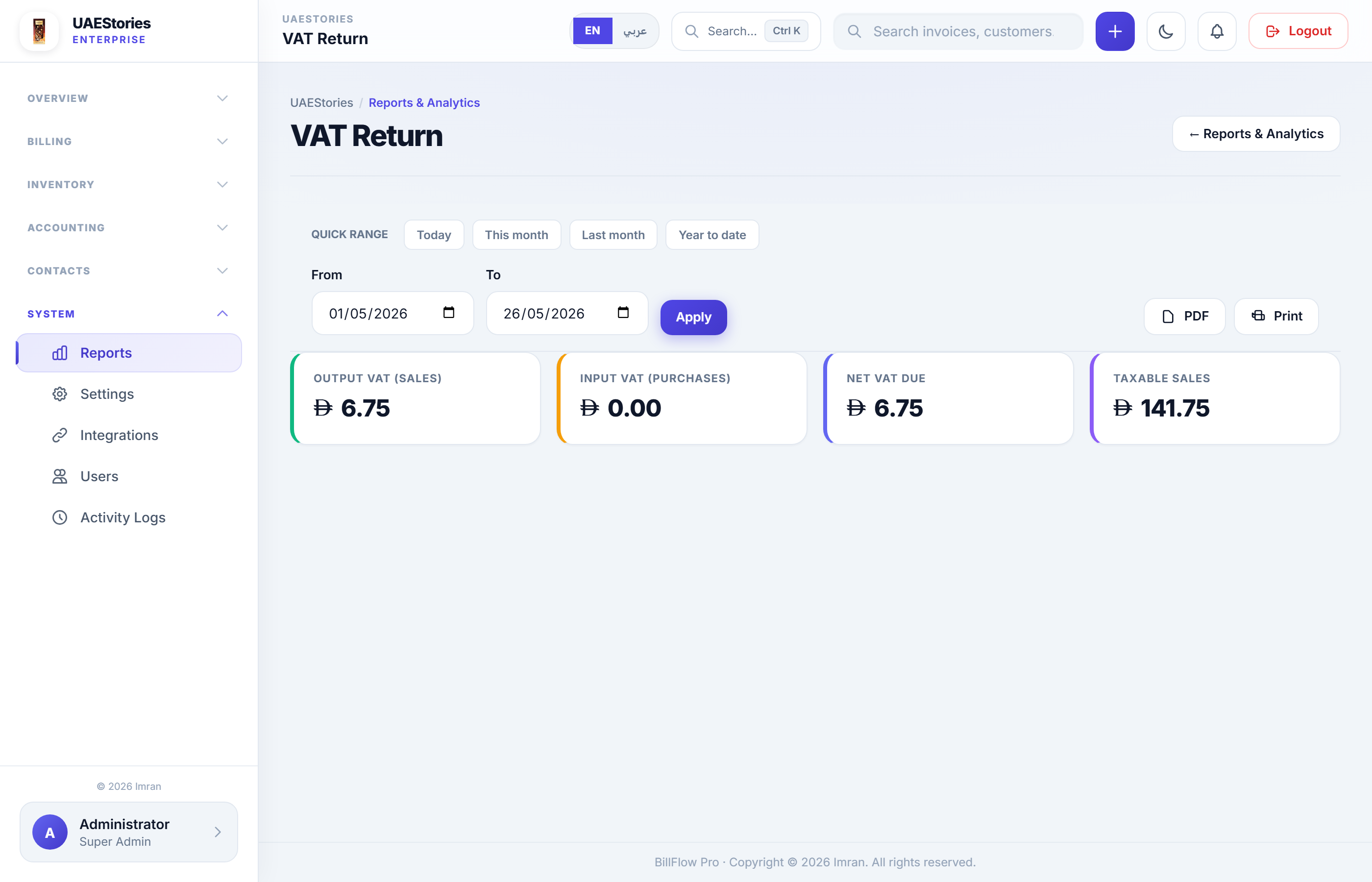 VAT return